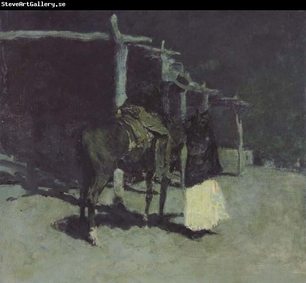 Frederic Remington Waiting in the Moonlight (mk43)